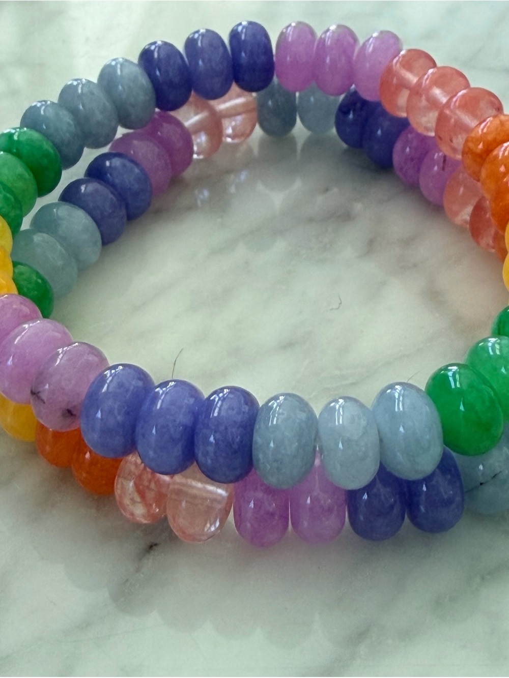 Colorful Beaded Stretch Bracelet - Multi Color